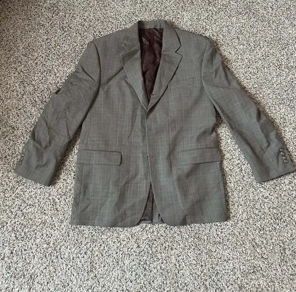 Ralph Lauren Mens Gray Glen Plaid Pure Wool Sport Coat Blazer